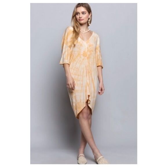 Tie Dye Dolman high low knitTunic Top - Picture 9 of 15